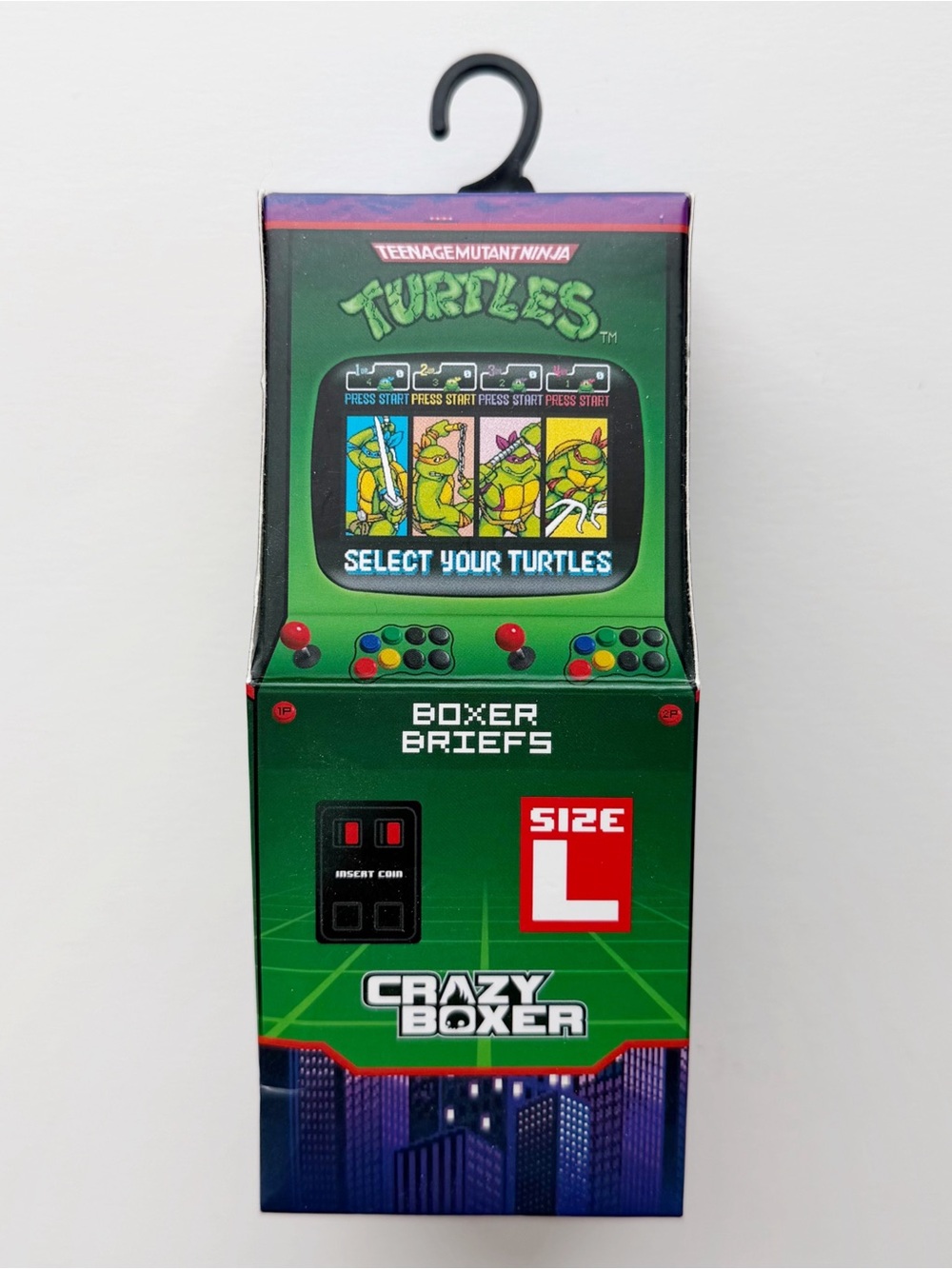 TMNT Ninja Turtles Crazy Boxer Briefs Mens Large Underwear Arcade Video Game
